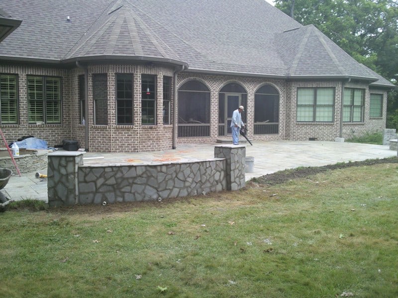Pennsylvania Blue Flagstone patio made with natural stone Spring Hill