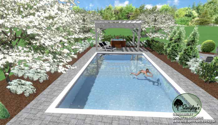 Southern Landscape Design pool and patio with pergola brentwood
