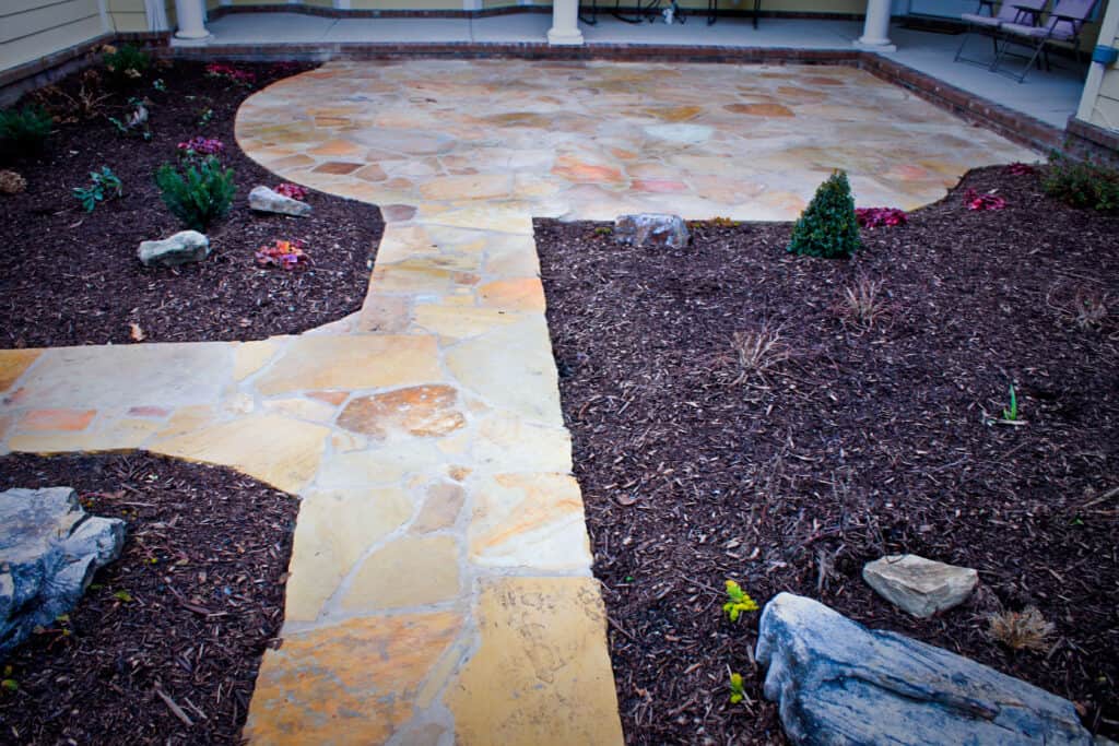 Tan natural stone patio Berry Hill