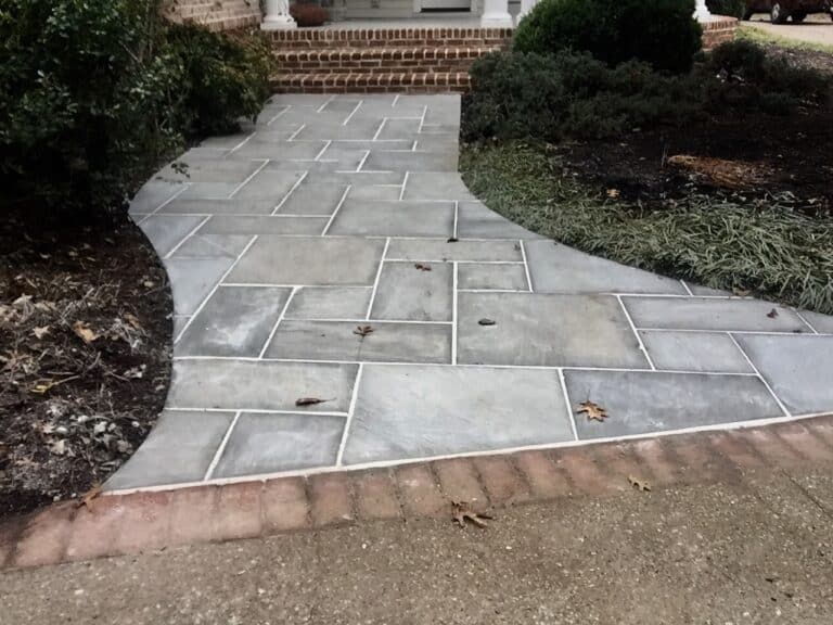 Tennessee diamond cut Gray with white mortar Flagstone path / walkway Brentwood